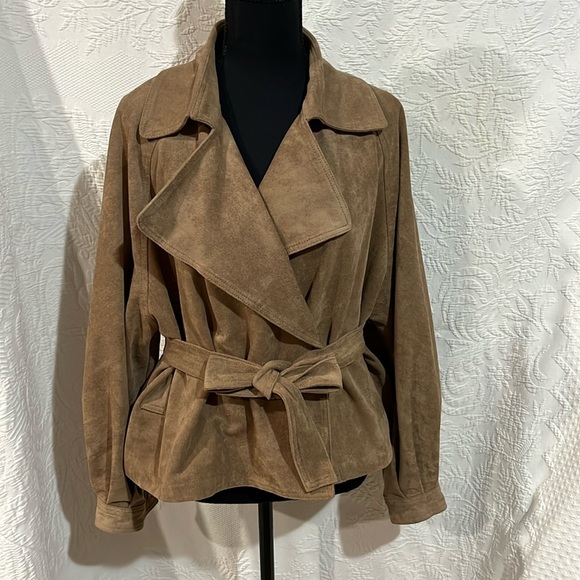 ams pure Jackets & Blazers - AMS Pure faux suede jacket, size 4